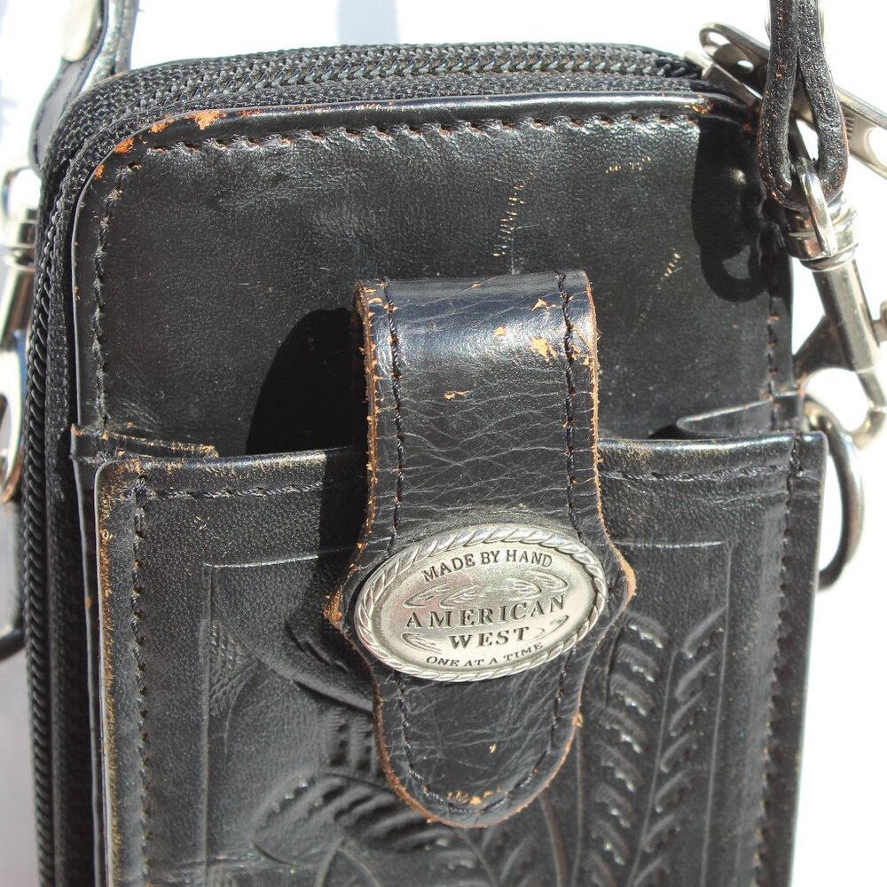 AMERICAN WEST LEATHER HAND MADE WITH SILVER ACCENTS - Picture 12 of 16